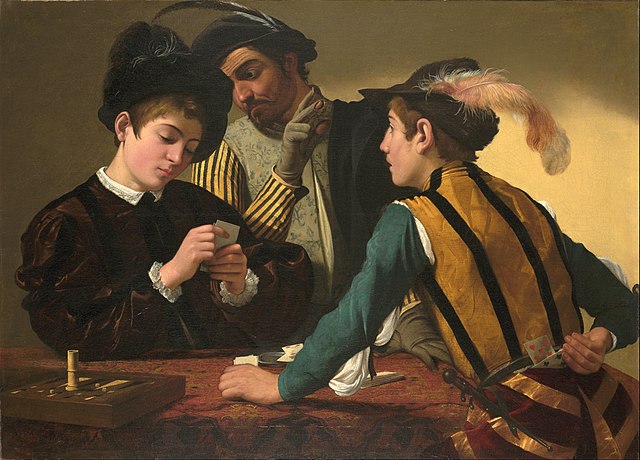 The Cardsharps" (1594) by Caravaggio